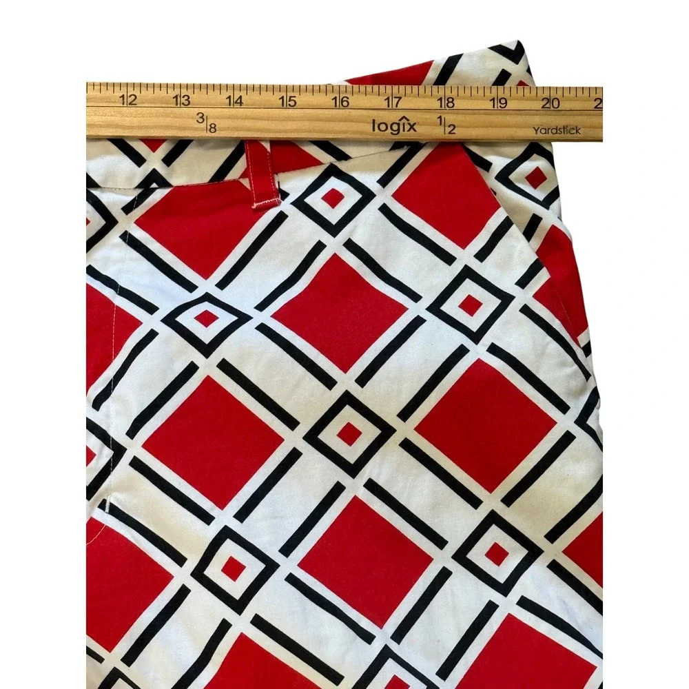 Loud Mouth Mens Danger Golf‎ Shorts SZ 40 Red Black White Geometric Pattern